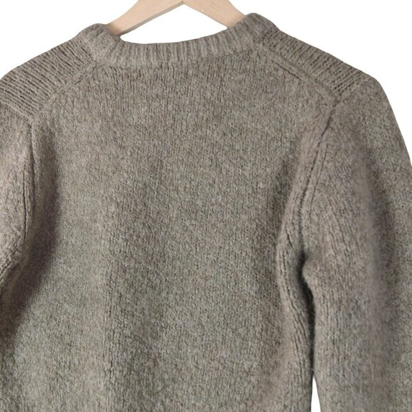 ZARA Taupe Cropped Chunky Knit Sweater Medium Minimalist Boxy Fit - Picture 4 of 8